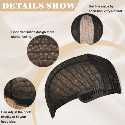 Black hairnet with features highlighted on a beige background