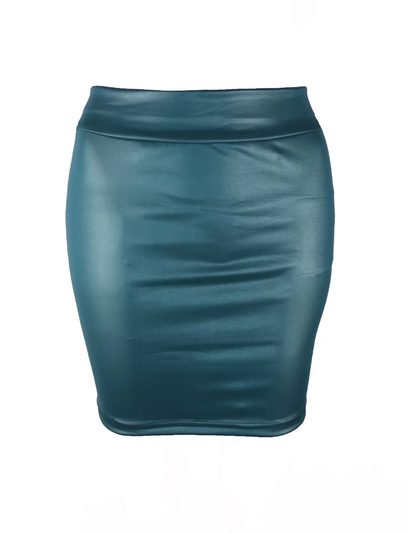 Women’s matte PU leather slim mini skirt high waist Korean streetwear nightclub fashion