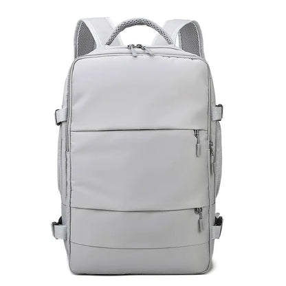 Light gray backpack on a white background