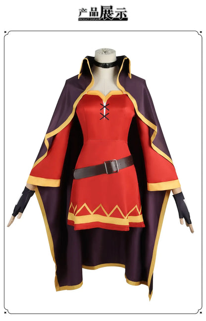 Megumin Cosplay Set – KonoSuba Witch Dress with Wig & Accessories