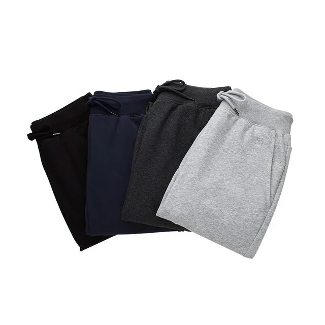 Unisex printed jogging trousers casual sweatpants in black with elastic waist and side pockets