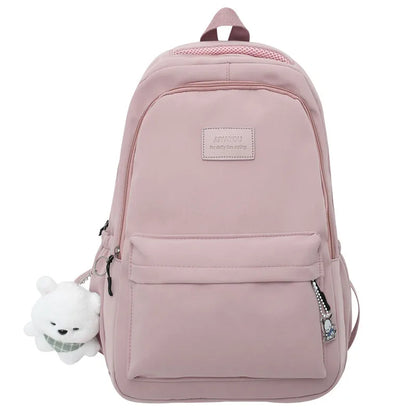 Trendy Waterproof College Backpack – High-Capacity Laptop & School Bag for Girls