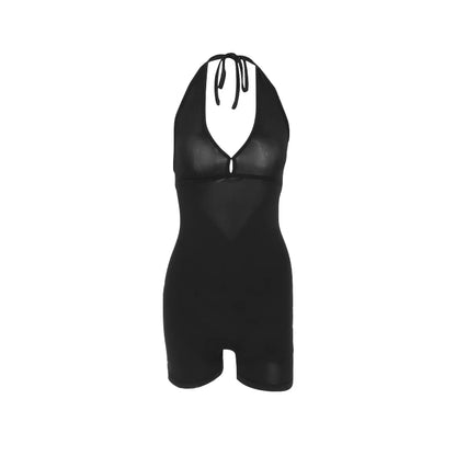 Black swimsuit on a white background