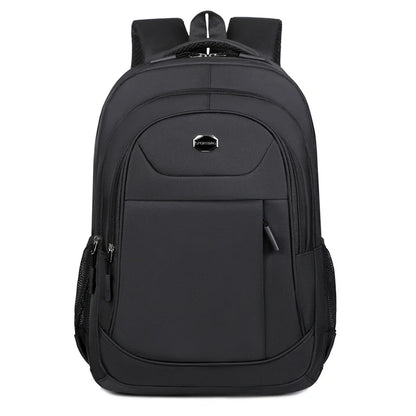 Black backpack on a white background