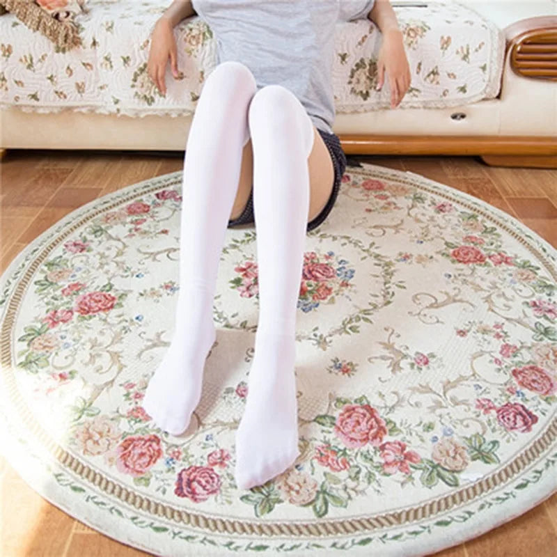 Women’s thigh high striped nylon socks, sexy over-the-knee long stockings, and leg warmers