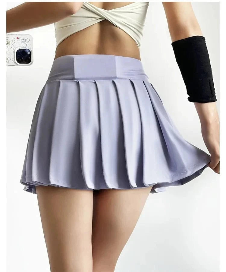 High-Waist Pleated Sports Skirt with Built-In Shorts – Summer Yoga & Running BernieNova Goods 