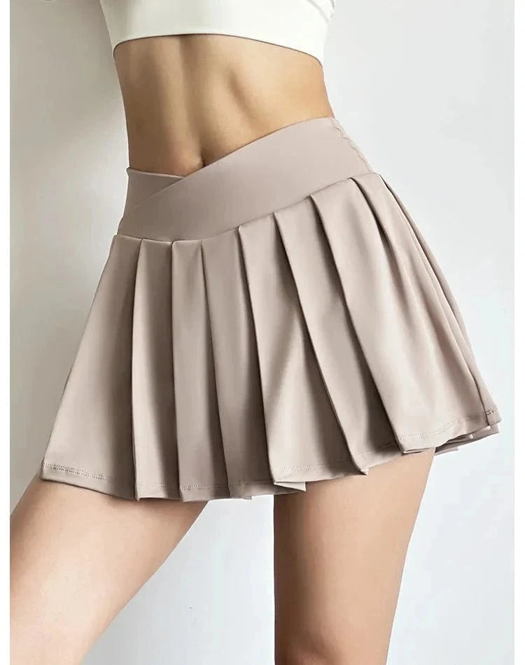 High-Waist Pleated Sports Skirt with Built-In Shorts – Summer Yoga & Running BernieNova Goods 