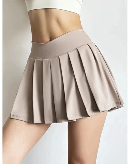 High-Waist Pleated Sports Skirt with Built-In Shorts – Summer Yoga & Running BernieNova Goods 