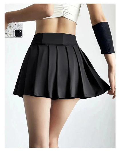 High-Waist Pleated Sports Skirt with Built-In Shorts – Summer Yoga & Running BernieNova Goods 