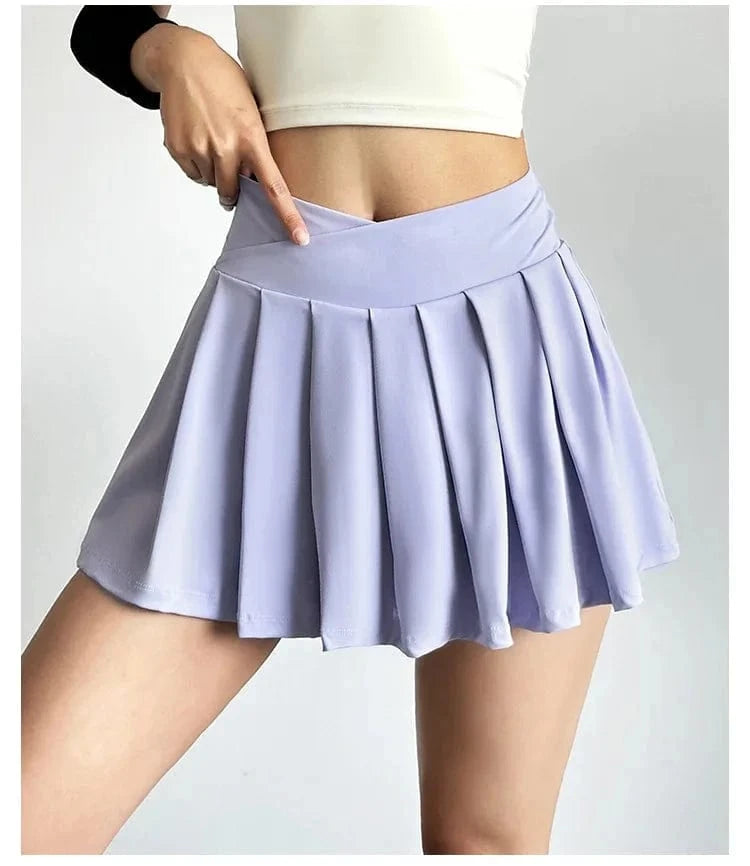 High-Waist Pleated Sports Skirt with Built-In Shorts – Summer Yoga & Running BernieNova Goods 